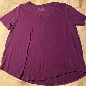 dark purple v neck tshirt